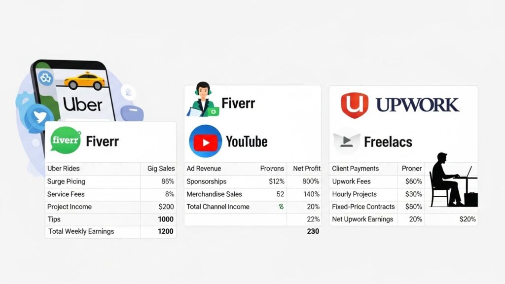 before - multiple platform income juggle BEFORE - multiple platform income juggle